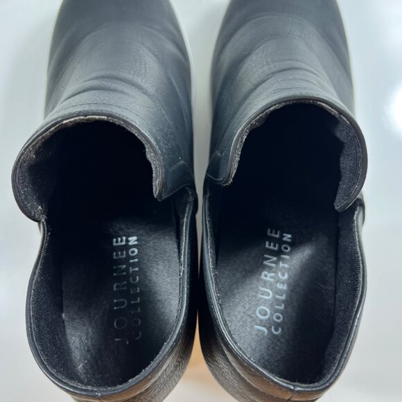 Journee Cardi Black Leather Platform Wedge Slip-On Sneakers Womens Size 11 - Picture 9 of 13